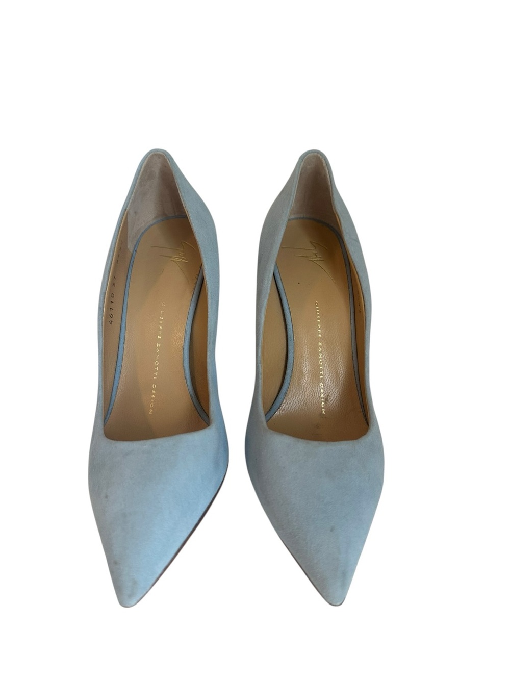 Giuseppe Zanotti Powder Blue Suede Pointed-Toe Pumps